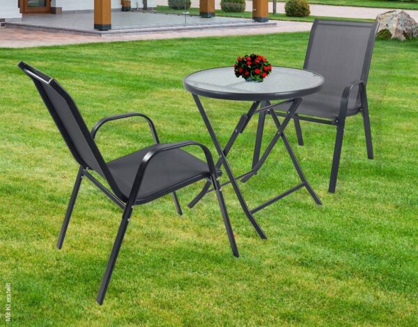 VCM Gartensitzgruppe Sonlas anthrazit Glas B/H/L: ca. 70x89x70 cm – Bild 3