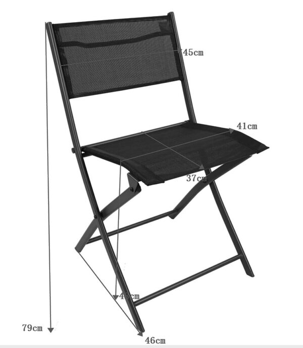 VCM Gartenstuhl 2er Set blau Stahl B/H/L: ca. 45x79x46 cm – Bild 5