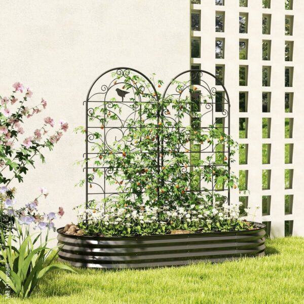 Outsunny Rankgitter schwarz B/H/L: ca. 1,3x120x50 cm – Bild 4