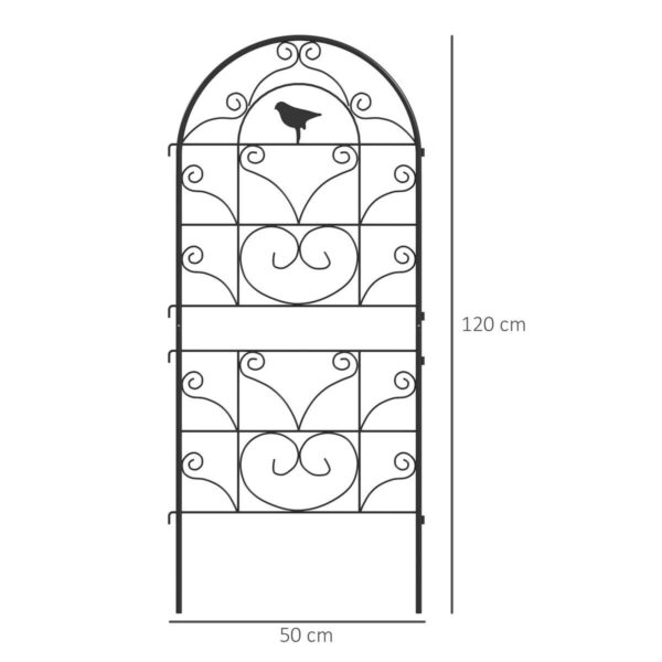 Outsunny Rankgitter schwarz B/H/L: ca. 1,3x120x50 cm – Bild 5