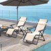 Outsunny Gartenliege 2er Set beige Metall B/H/L: ca. 65x110x90 cm Outsunny Gartenliege 2er Set beige Metall B/H/L: ca. 65x110x90 cm – Bild 2