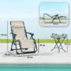 Outsunny Gartenliege 2er Set beige Metall B/H/L: ca. 65x110x90 cm Outsunny Gartenliege 2er Set beige Metall B/H/L: ca. 65x110x90 cm – Bild 3