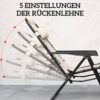 Outsunny Gartenliege 2er Set beige Metall B/H/L: ca. 65x110x90 cm Outsunny Gartenliege 2er Set beige Metall B/H/L: ca. 65x110x90 cm – Bild 5