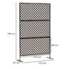 Outsunny Raumteiler schwarz Stahl B/H/L: ca. 45x198x122 cm – Bild 3