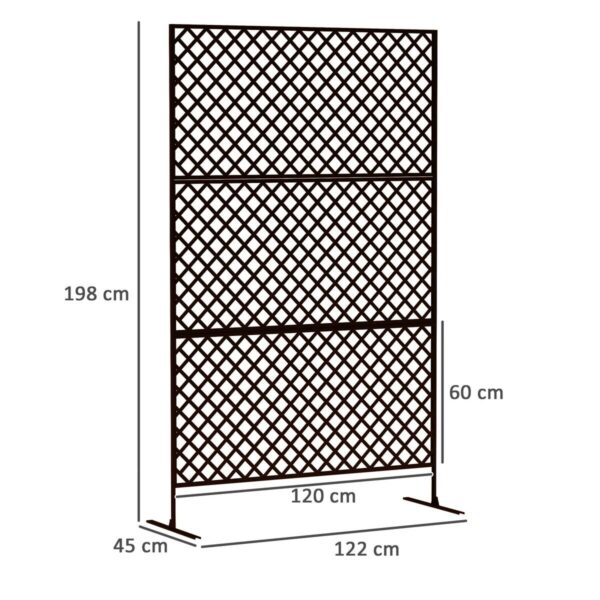 Outsunny Raumteiler schwarz Stahl B/H/L: ca. 45x198x122 cm – Bild 3
