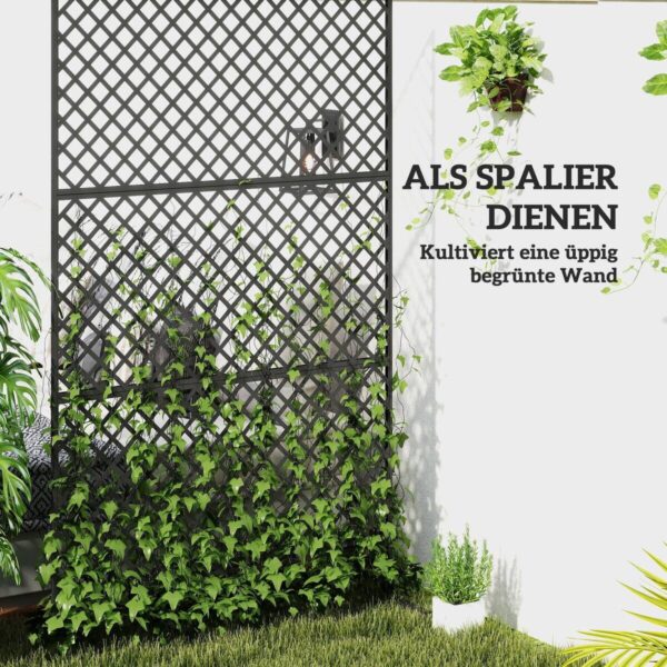 Outsunny Raumteiler schwarz Stahl B/H/L: ca. 45x198x122 cm – Bild 5