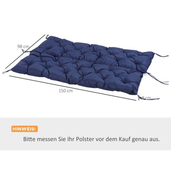 Outsunny Bankauflage blau Polyester B/H/L: ca. 150x8x98 cm Outsunny Bankauflage blau Polyester B/H/L: ca. 150x8x98 cm – Bild 3