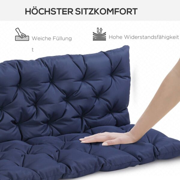 Outsunny Bankauflage blau Polyester B/H/L: ca. 150x8x98 cm Outsunny Bankauflage blau Polyester B/H/L: ca. 150x8x98 cm – Bild 4