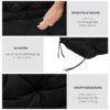 Outsunny Bankauflage schwarz Schaumstoff B/H/L: ca. 98x8x100 cm – Bild 2