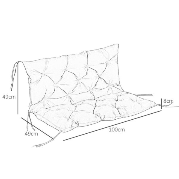 Outsunny Bankauflage schwarz Schaumstoff B/H/L: ca. 98x8x100 cm – Bild 4