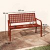 Outsunny Gartenbank rot Stahl B/H/L: ca. 63x85x127 cm Outsunny Gartenbank rot Stahl B/H/L: ca. 63x85x127 cm – Bild 2