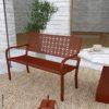 Outsunny Gartenbank rot Stahl B/H/L: ca. 63x85x127 cm Outsunny Gartenbank rot Stahl B/H/L: ca. 63x85x127 cm – Bild 3