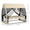 Outsunny Hollywoodschaukel kaffee Metall B/H/L: ca. 140x197x240 cm – Bild 3