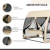 Outsunny Hollywoodschaukel kaffee Metall B/H/L: ca. 140x197x240 cm – Bild 5