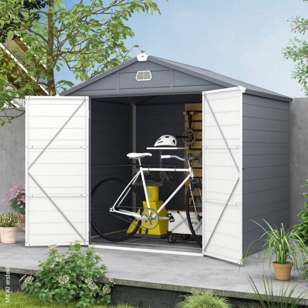 Outsunny Gerätehaus grau B/H/L: ca. 190x228x240 cm – Bild 5