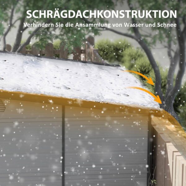 Outsunny Gerätehaus hellgrau B/H/L: ca. 191x215x190 cm – Bild 3
