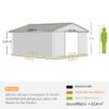 Outsunny Gerätehaus hellgrau B/H/L: ca. 386x200x340 cm – Bild 2