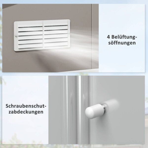 Outsunny Gerätehaus hellgrau B/H/L: ca. 386x200x340 cm – Bild 3