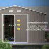 Outsunny Gerätehaus hellgrau B/H/L: ca. 386x200x340 cm – Bild 4