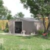 Outsunny Gerätehaus hellgrau B/H/L: ca. 386x200x340 cm – Bild 5