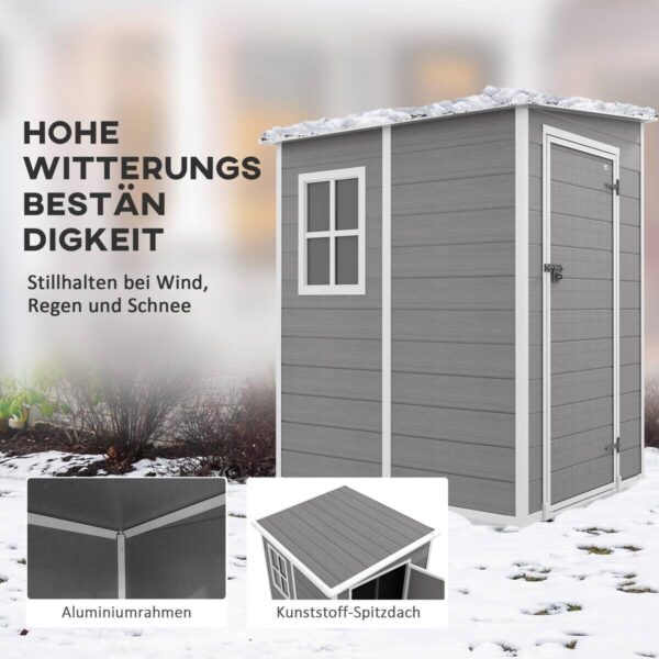 Outsunny Gartenhaus grau B/H/L: ca. 149x192x122 cm – Bild 4