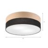 Lamkur Deckenleuchte Eiche schwarz Holz PVC B/H/L: ca. 45x15x45 cm E27 2 Brennstellen – Bild 2
