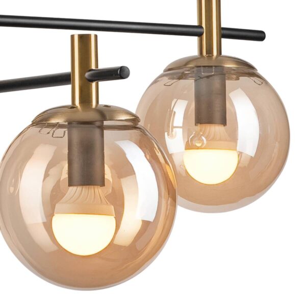 Lamkur Deckenleuchte Lilou gold Stahl Glas B/H/L: ca. 51x53x51 cm E14 6 Brennstellen – Bild 2