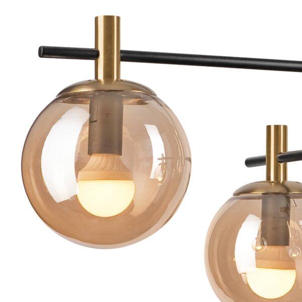 Lamkur Deckenleuchte Lilou gold Stahl Glas B/H/L: ca. 51x53x51 cm E14 6 Brennstellen – Bild 4