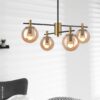 Lamkur Deckenleuchte Lilou gold Stahl Glas B/H/L: ca. 51x53x51 cm E14 6 Brennstellen – Bild 5