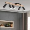 Lamkur Deckenleuchte schwarz Holz B/H/L: ca. 20x23,5x84 cm 5 Brennstellen – Bild 2
