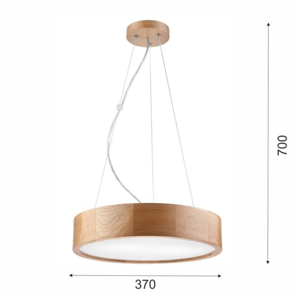 Lamkur Deckenleuchte weiß Holz Glas B/H/L: ca. 38x80x38 cm E27 2 Brennstellen – Bild 5