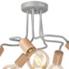 Lamkur Deckenleuchte braun Glas Stahl B/H/L: ca. 44x26x44 cm E27 5 Brennstellen – Bild 4