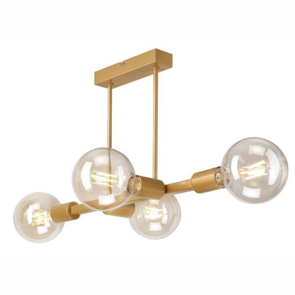 Lamkur Deckenleuchte gold Stahl B/H/L: ca. 53x32x53 cm E27 4 Brennstellen – Bild 4