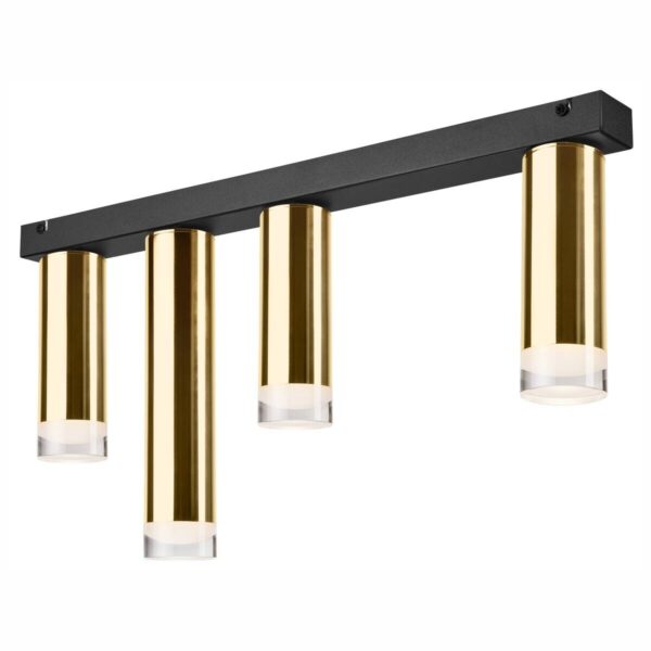 Lamkur Deckenleuchte schwarz Stahl B/H/L: ca. 8x31,5x60 cm E27 4 Brennstellen – Bild 2