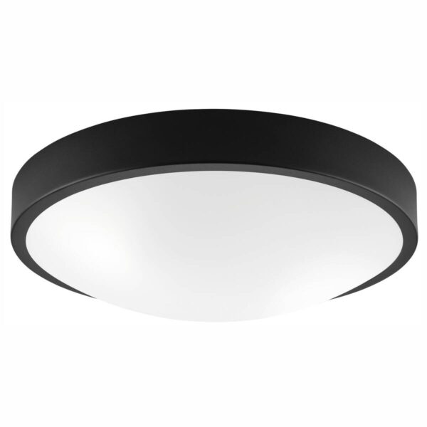 Lamkur Deckenleuchte schwarz Glas Stahl B/H/L: ca. 37x8x37 cm E27 2 Brennstellen – Bild 2