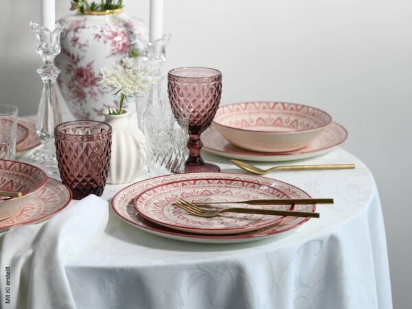 CreaTable Tafelservice Mexico rot Steingut 18 tlg. – Bild 2