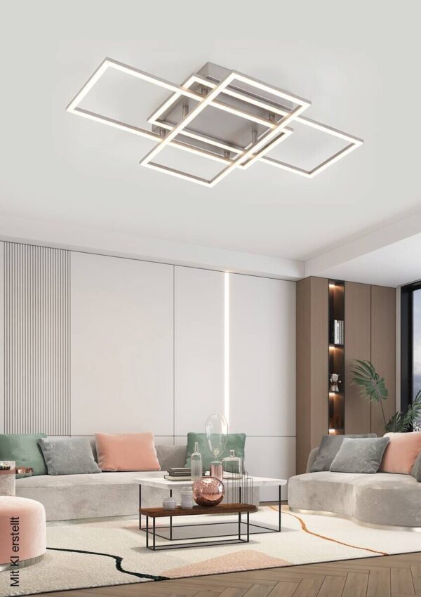 Nolo LED-Deckenleuchte Twin champagner Metall B/H/L: ca. 36x9,1x58 cm – Bild 2