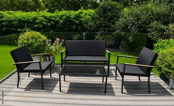 POCOline Gartensitzgruppe Grafon schwarz Stahl POCOline Gartensitzgruppe Grafon schwarz Stahl – Bild 5