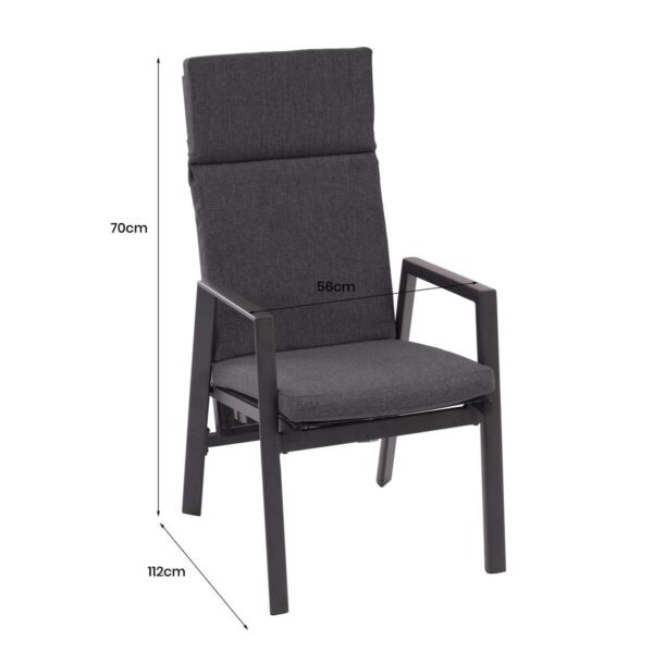 POCOline Stapelstuhl anthrazit Alu B/H/L: ca. 70x112x56 cm – Bild 3