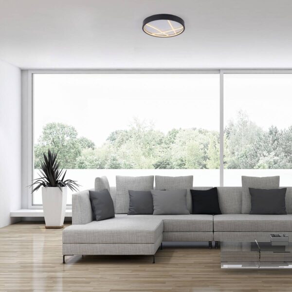 Just Light LED-Deckenleuchte Mikado schwarz H/D: ca. 5,3x40 cm – Bild 2