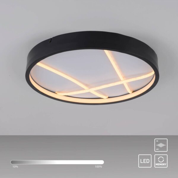 Just Light LED-Deckenleuchte Mikado schwarz H/D: ca. 5,3x40 cm – Bild 3