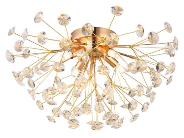 GLOBO LED-Deckenleuchte gold klar Metall H/D: ca. 25x45 cm 4 Brennstellen – Bild 5