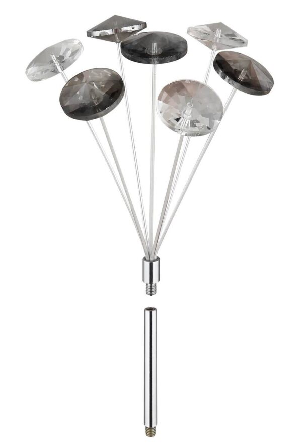 GLOBO LED-Deckenleuchte Rauch Chrom Metall H/D: ca. 25x45 cm 4 Brennstellen – Bild 2