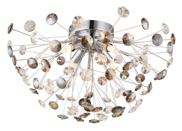 GLOBO LED-Deckenleuchte Rauch Chrom Metall H/D: ca. 25x45 cm 4 Brennstellen – Bild 4