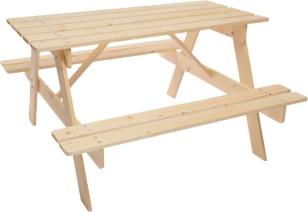 Timbela Kindersitzgarnitur M018 natur Holz B/H/L: ca. 90x50x90 cm – Bild 5