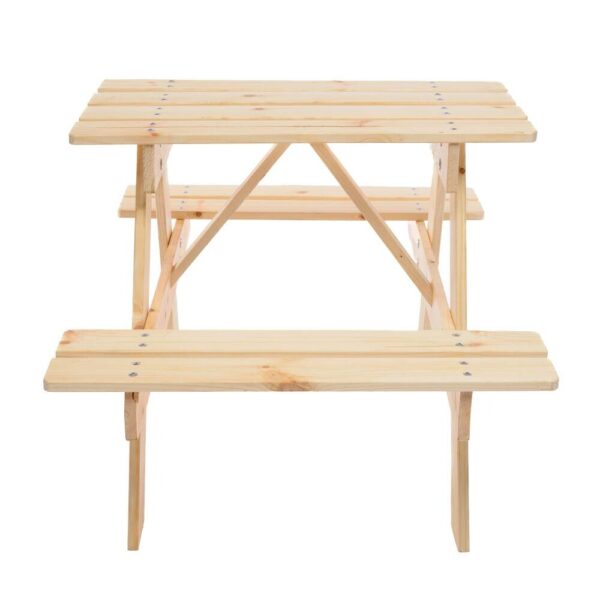 Timbela Kindersitzgarnitur M012 natur Holz B/H/L: ca. 60x50x81 cm – Bild 3
