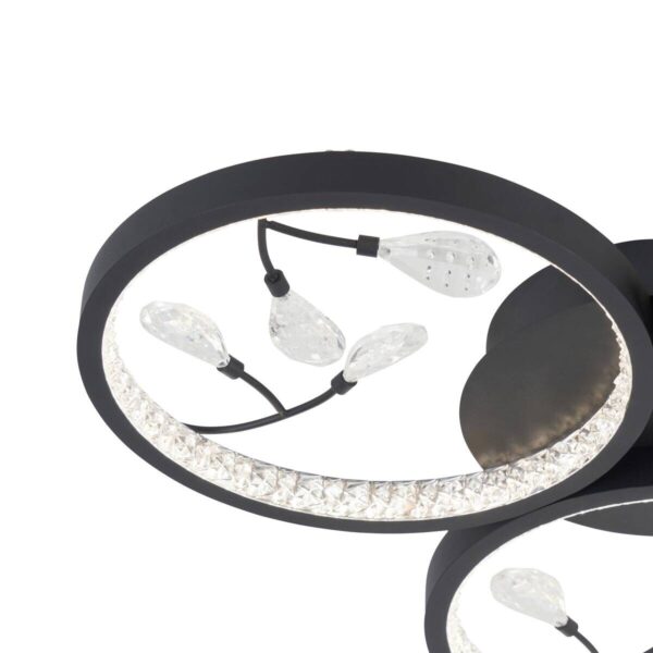 POCOline LED-Deckenleuchte Rayen schwarz sand Metall Kunststoff B/H/L: ca. 47x5x50 cm – Bild 3