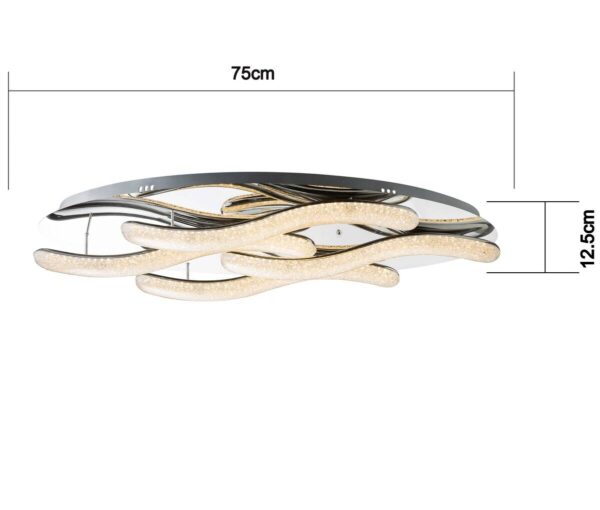 POCOline LED-Deckenleuchte Lio Chrom Metall Acryl B/H/L: ca. 32x12,5x75 cm – Bild 5