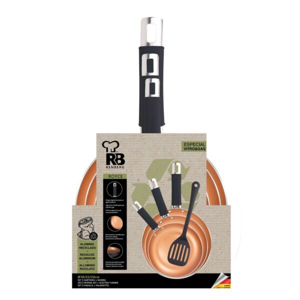 RENBERG Bratpfannenset ROYCE REECO bronze Aluminium 4 tlg. – Bild 2