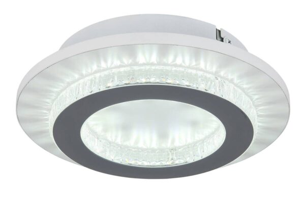 GLOBO LED-Deckenleuchte klar hellgrau weiß Kunststoff Metall H/D: ca. 5,5x20 cm 1 Brennstellen – Bild 2
